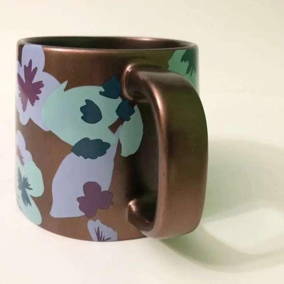 2020 Starbucks Coffee Mug Brown Bronze Copper Tone Floral Coffee Mug 14 oz - Picture 10 of 11